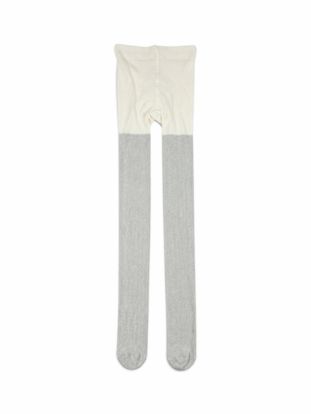 Cat & Jack Girls Metallic Silver Shimmer Tights Ivory Size 12-14